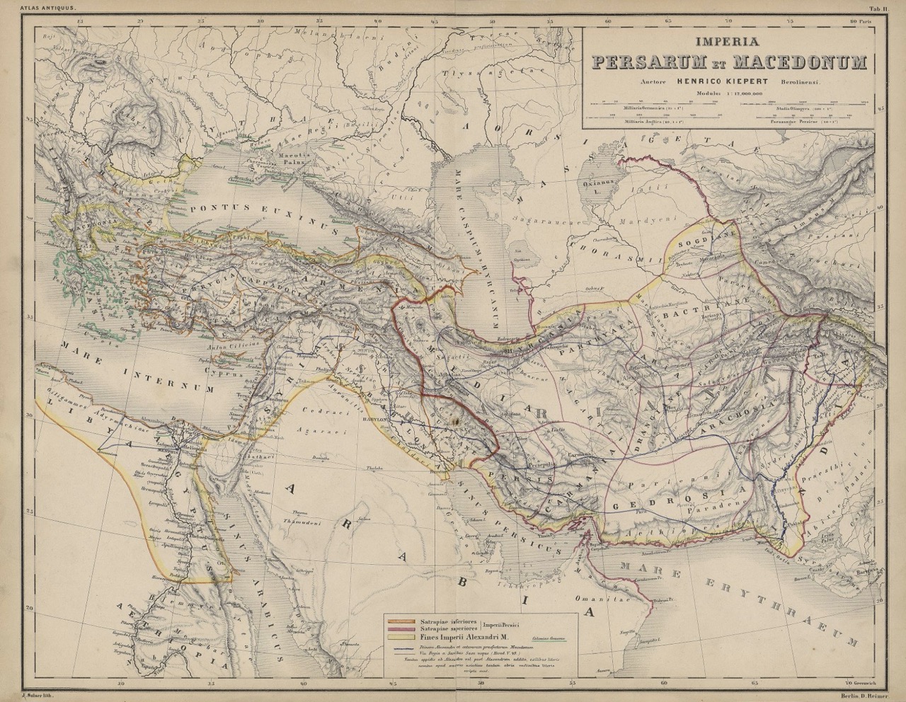 Kiepert: Atlas Antiquus 1863, "Imperia Persarum et Macedonum"