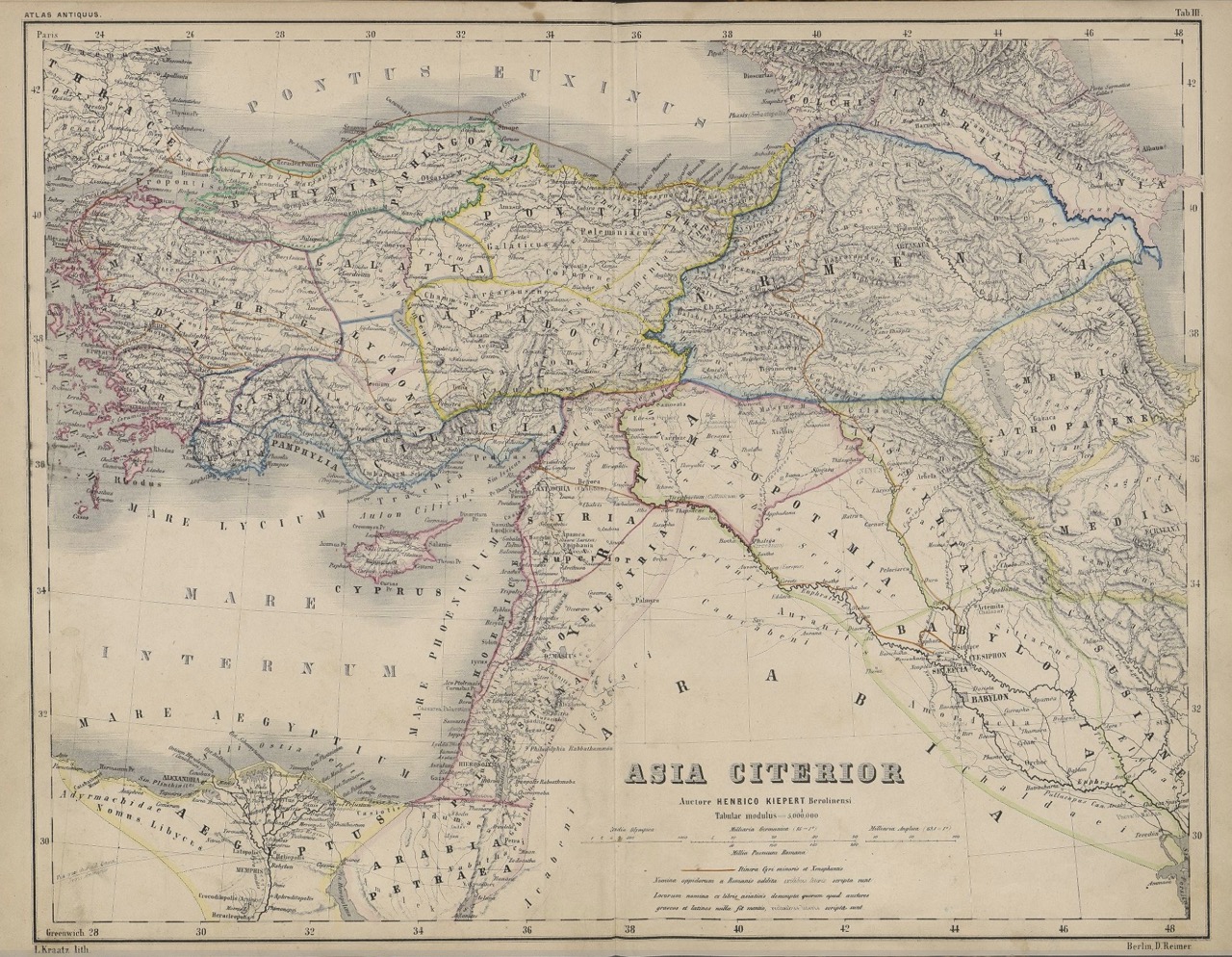 Kiepert: Atlas Antiquus 1863, "Asia Citerior"