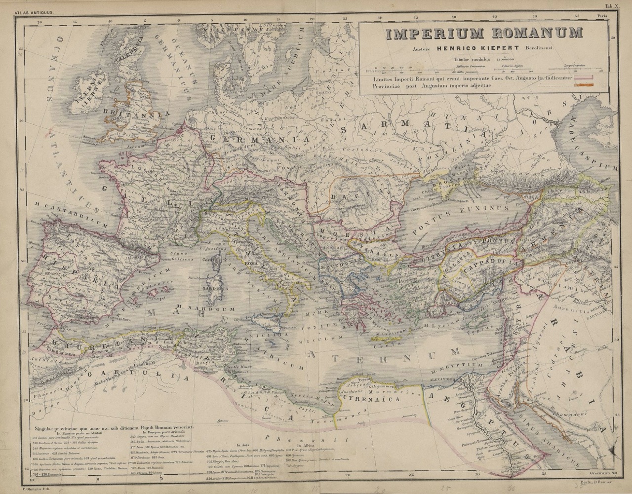 Kiepert: Atlas Antiquus 1863, "Imperium Romanum"