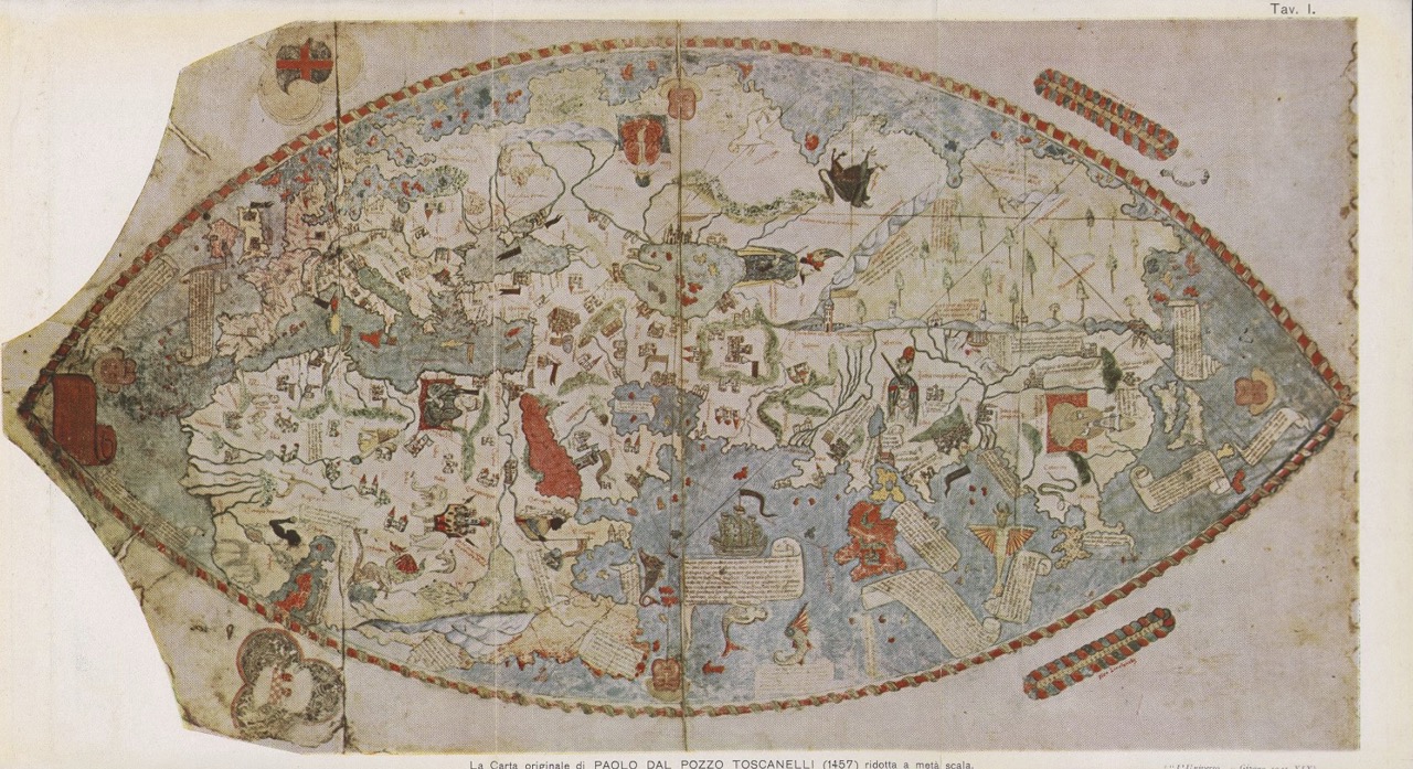 Crinò: Toscanelli 1941, Toscanelli's map (recto)