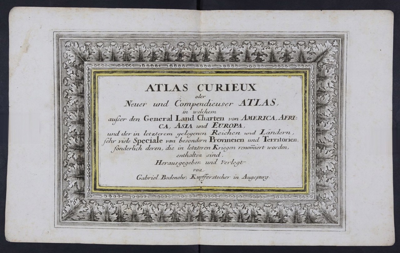 Bodenehr: Atlas Curieux 1717, Frontispiece