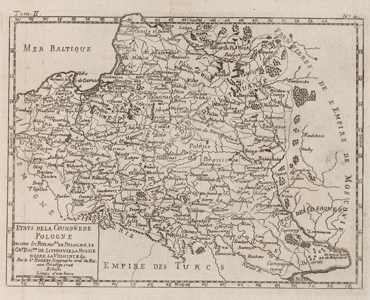 Echard: Carte Geografiche 1771, "Etats de la Couronede Pologne"
