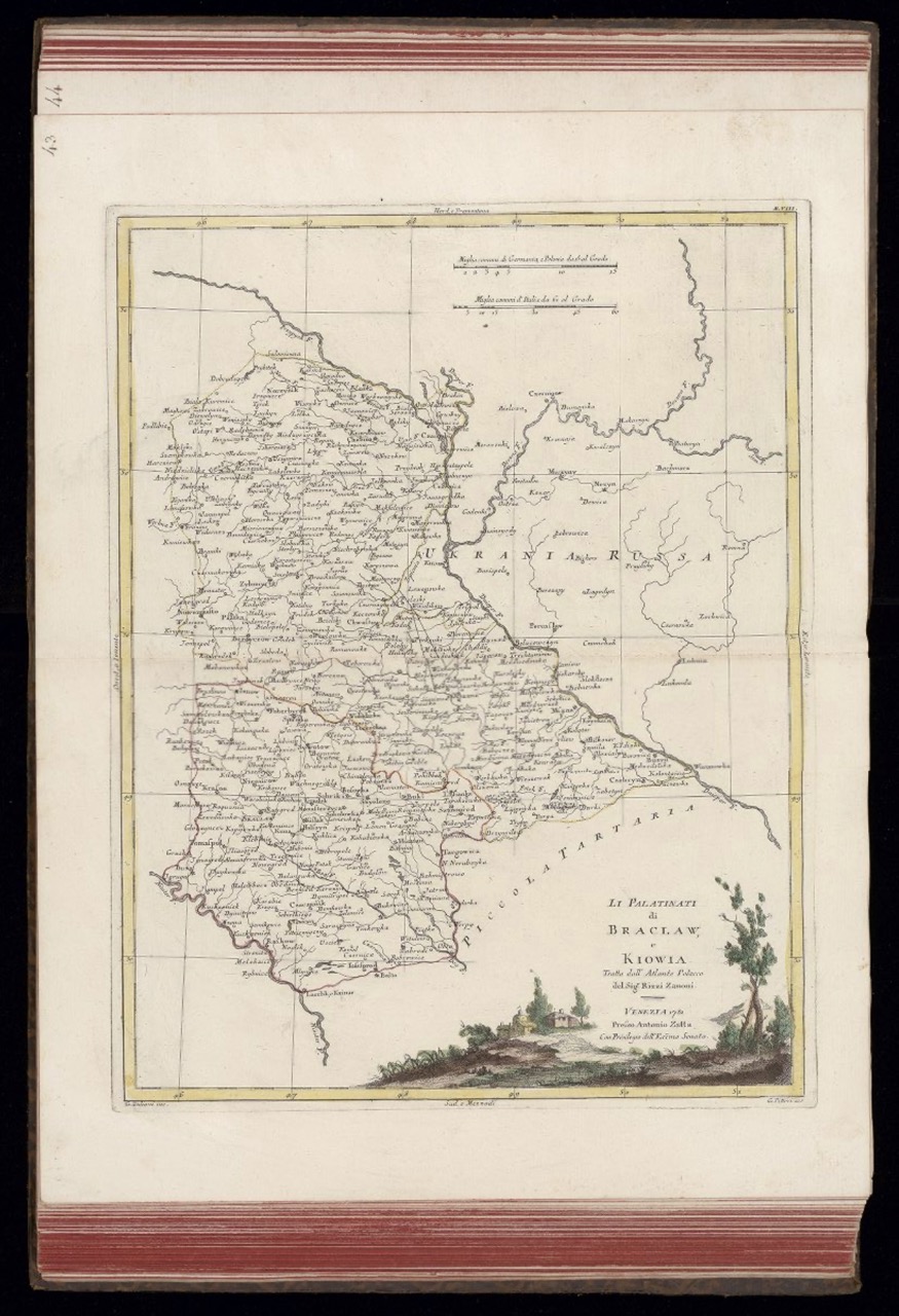 Zatta: Atlante Novissimo 1782, "Li Palatinati de Braclaw e Kiowia"