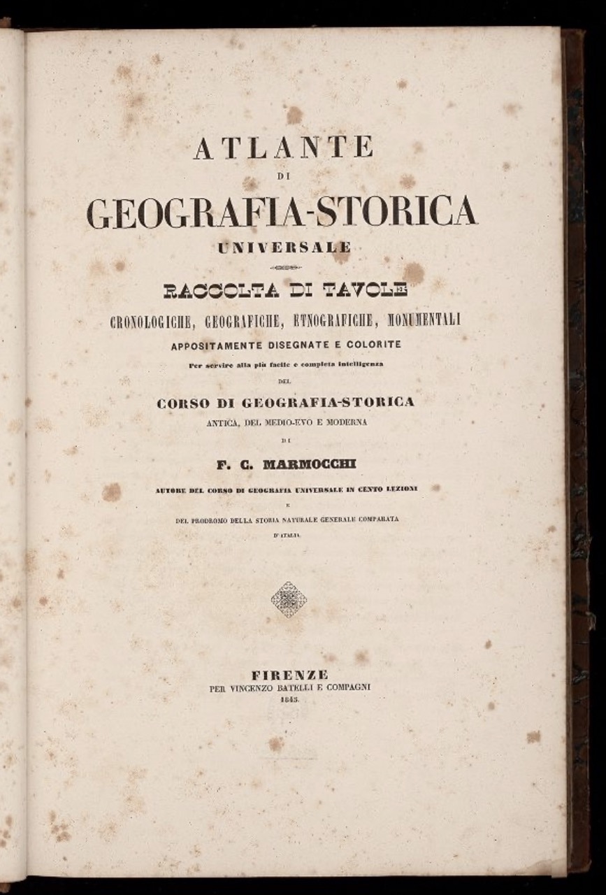 Marmocchi: Geografia-storica 1845, Frontispiece