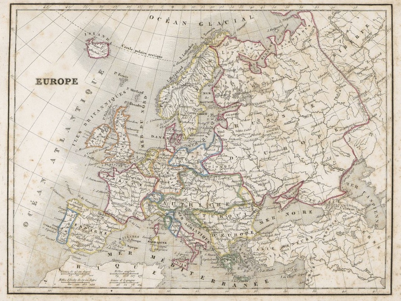 Monin: Atlas universel 1840, "Europe"