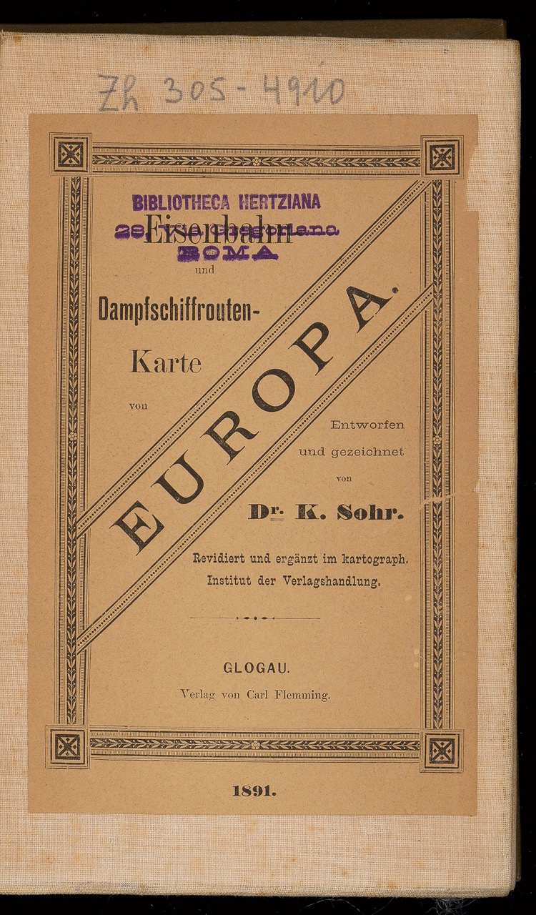Sohr: Eisenbahn- und Dampfschiffrouten-Karte 1891, Cover