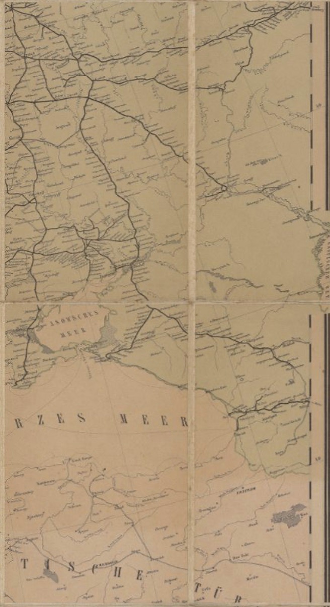 Sohr: Eisenbahn- und Dampfschiffrouten-Karte 1891, "Europa" (detail)